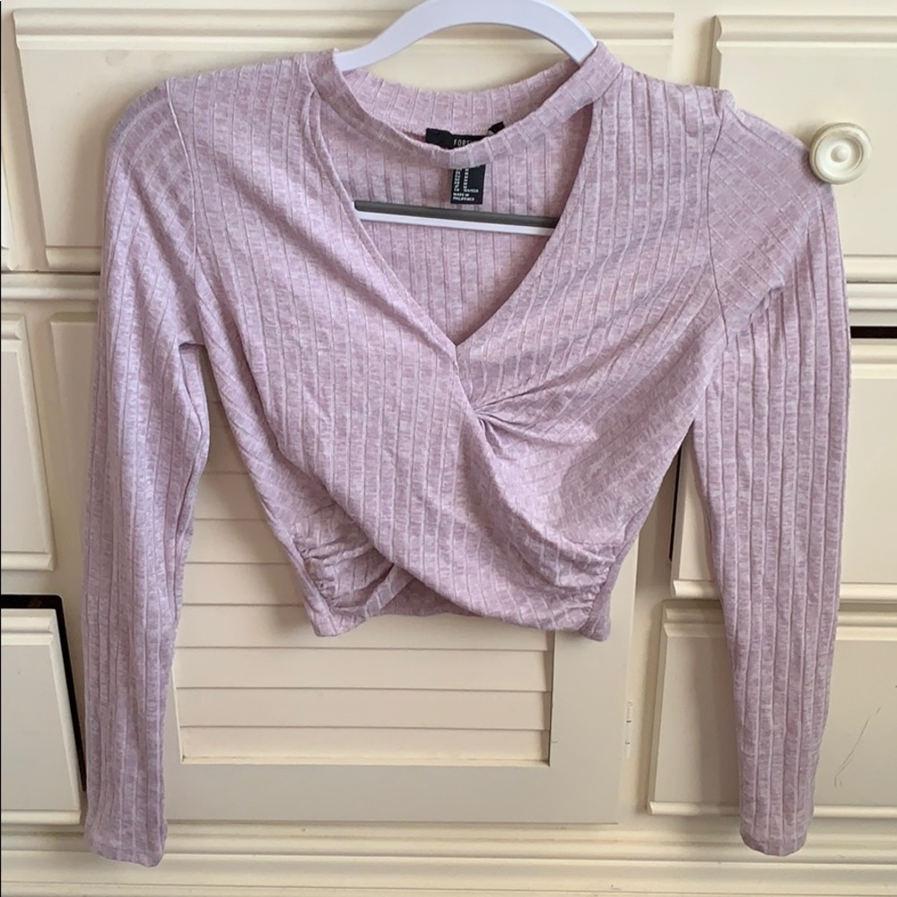 Crop top with slit in front